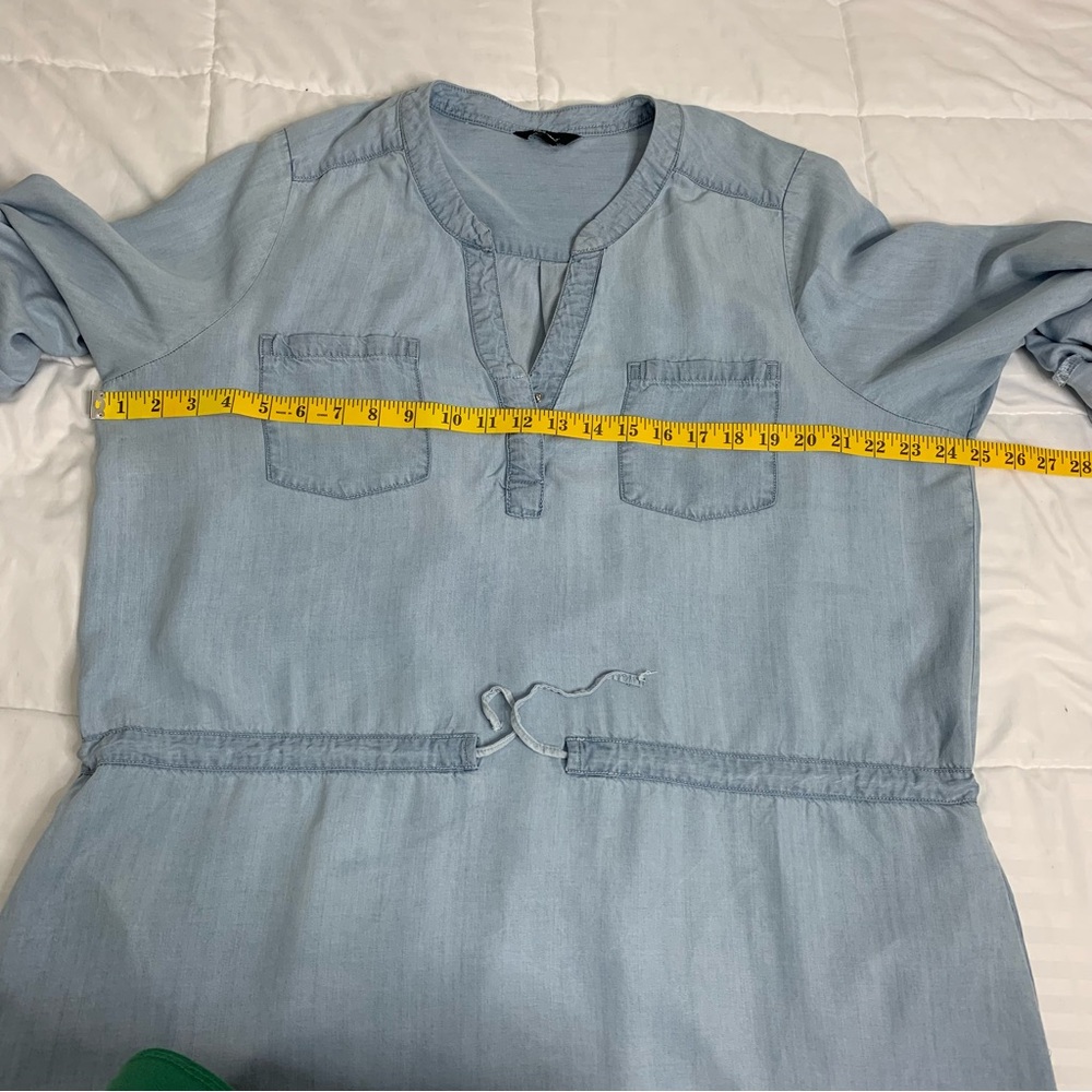 Reitmans Light Blue Denim Look Long Sleeve shirt Dress Women’s Size XXL - Picture 14 of 15
